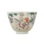 A CHINESE FAMILLE ROSE 'EQUESTRIAN OFFICIAL' BOWL.
