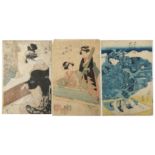 A COLLECTION OF JAPANESE WOODBLOCK PRINTS BY TOYOKUNI, SHUNKO, SHUNCHO, KUNISADA AND OTHERS.