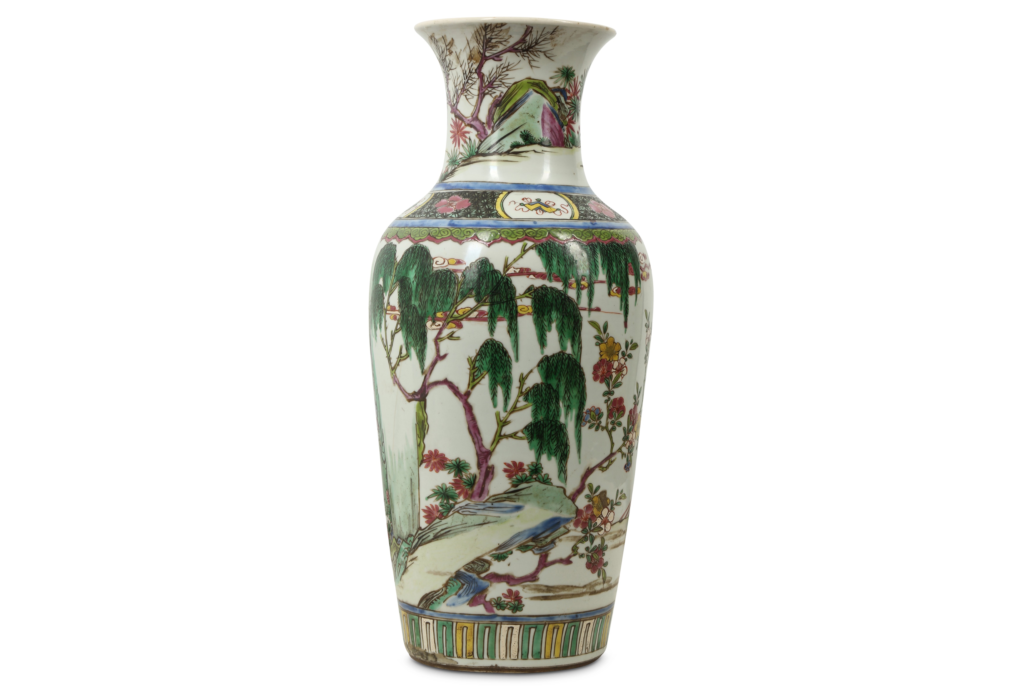 A CHINESE FAMILLE ROSE ‘HIDDEN LOVER' VASE. - Image 2 of 3