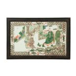 A CHINESE FAMILLE VERTE TILE.