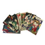 A COLLECTION OF JAPANESE WOODBLOCK PRINTS KUNISADA AND OTHERS.