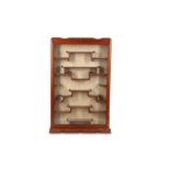 A CHINESE WOOD SNUFF BOTTLE DISPLAY CABINET.