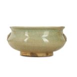 A CHINESE CELADON-GLAZED INCENSE BURNER.