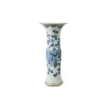 A CHINESE BLUE AND WHITE VASE, GU.