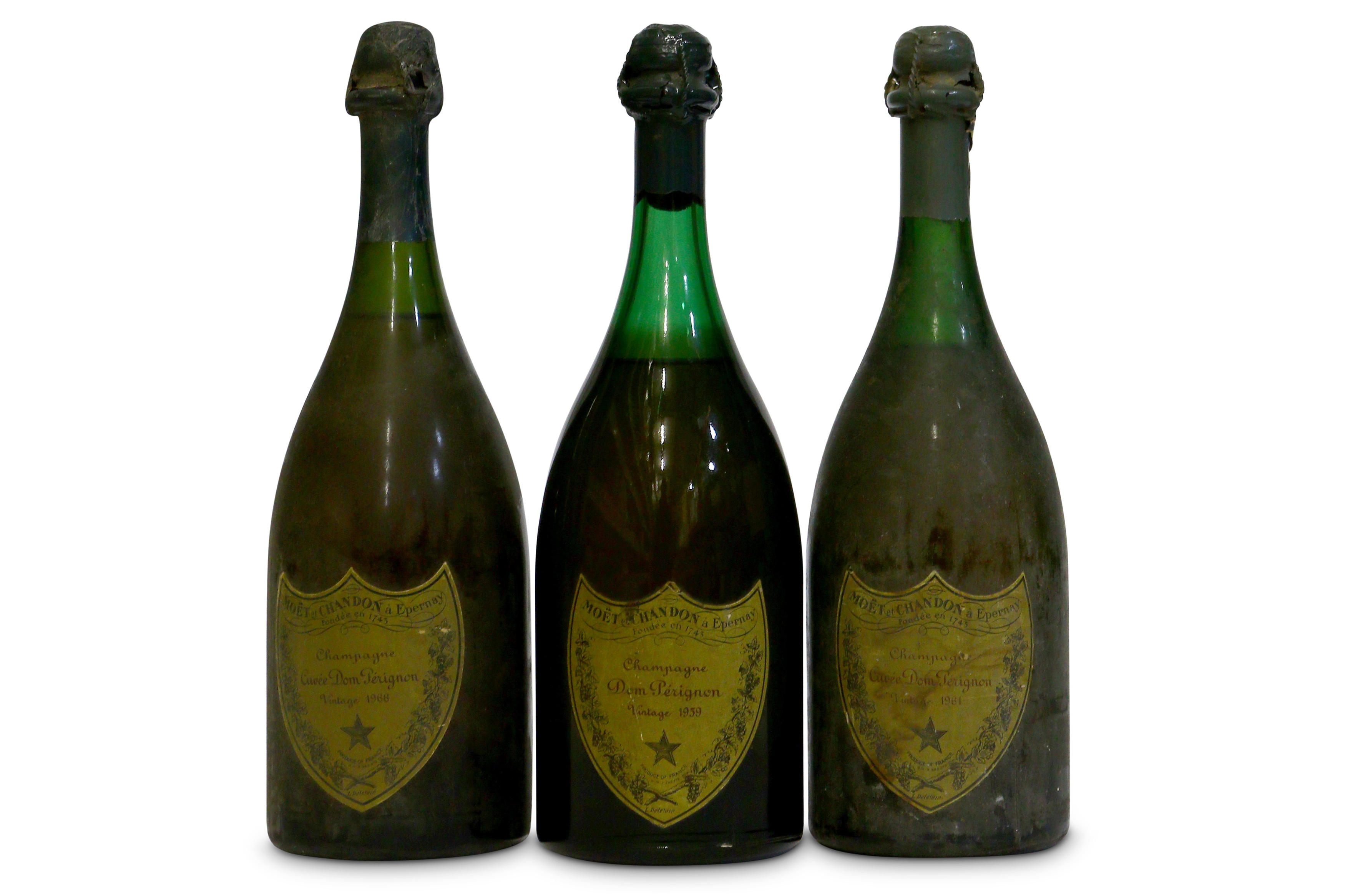 Dom Perignon from Various Vintages - All Over 50 Years Old