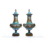 A pair of Sevres style vases