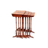 A Regency style mahogany quartetto nest of tables