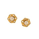 Chanel Pearl Clip On Earrings