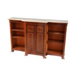 A late Victorian mahogany breakfront bookcase