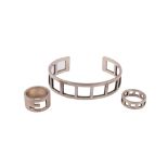 Gucci Open Square Bangle and Rings