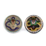 Two Chinese cloisonne enamel 'dragon' washers.