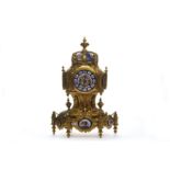 A late 19th Century French gilt brass and porcelain mounted clock by Leroy & Fils of Paris