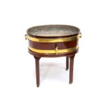 A George III brass bound coopered wine cooler