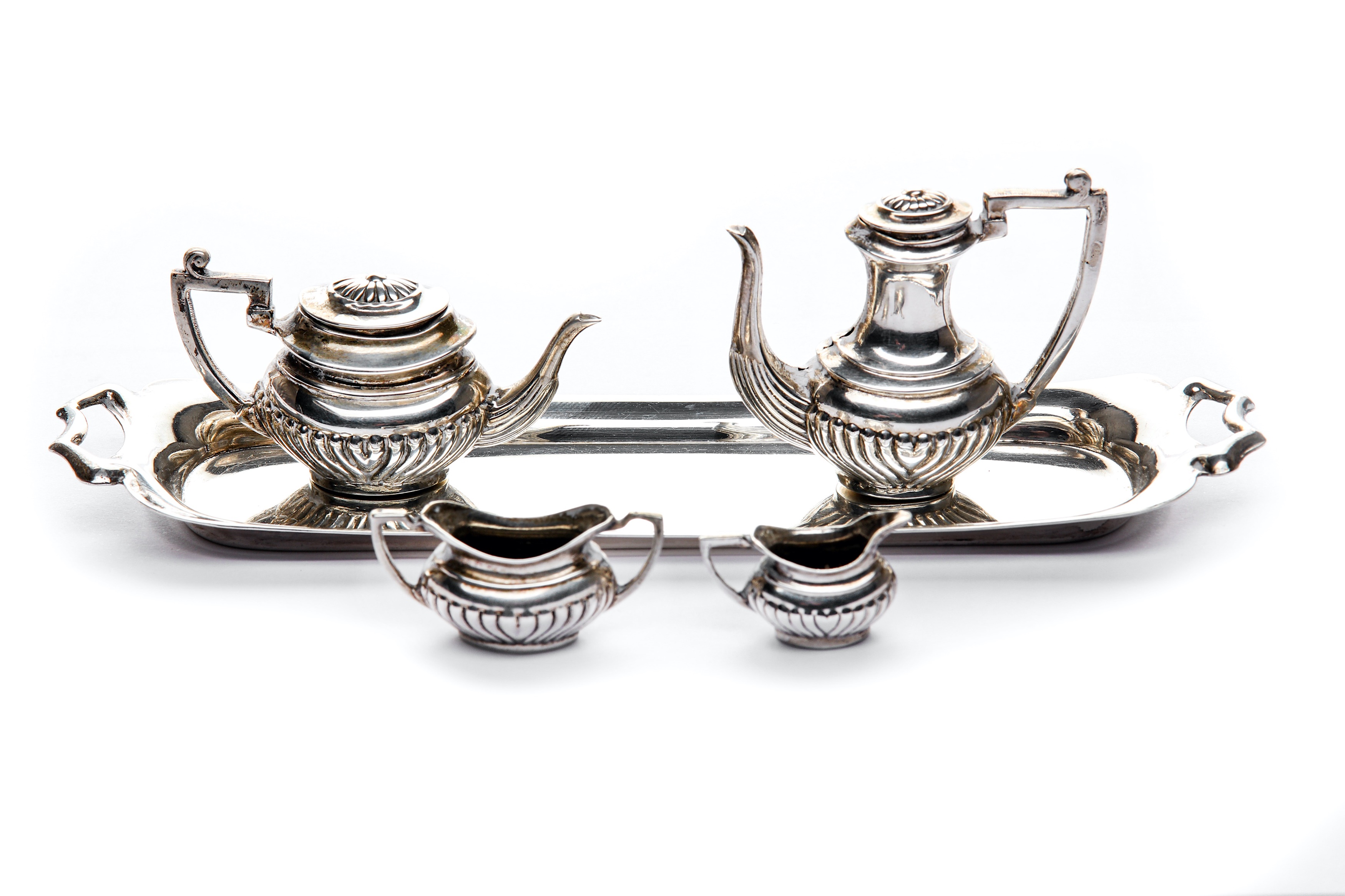 A miniature sterling silver tea set, Birmingham 1991 - Image 3 of 4