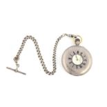 A J.W.BENSON SILVER HALF HUNTER POCKET WATCH