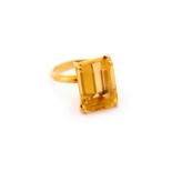 A citrine single-stone ring