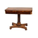 A William IV rosewood card table