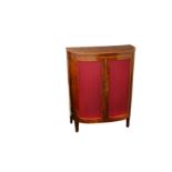 A late 19th Century mahogany and line inlaid demi lune chiffonier
