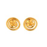 Chanel Clover Clip On Earrings