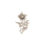 Christian Dior Rhinestone Flower Brooch