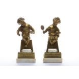 A pair of late 19th century French bronze figures