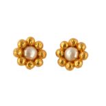 Chanel Flower Pearl Clip On Earrings