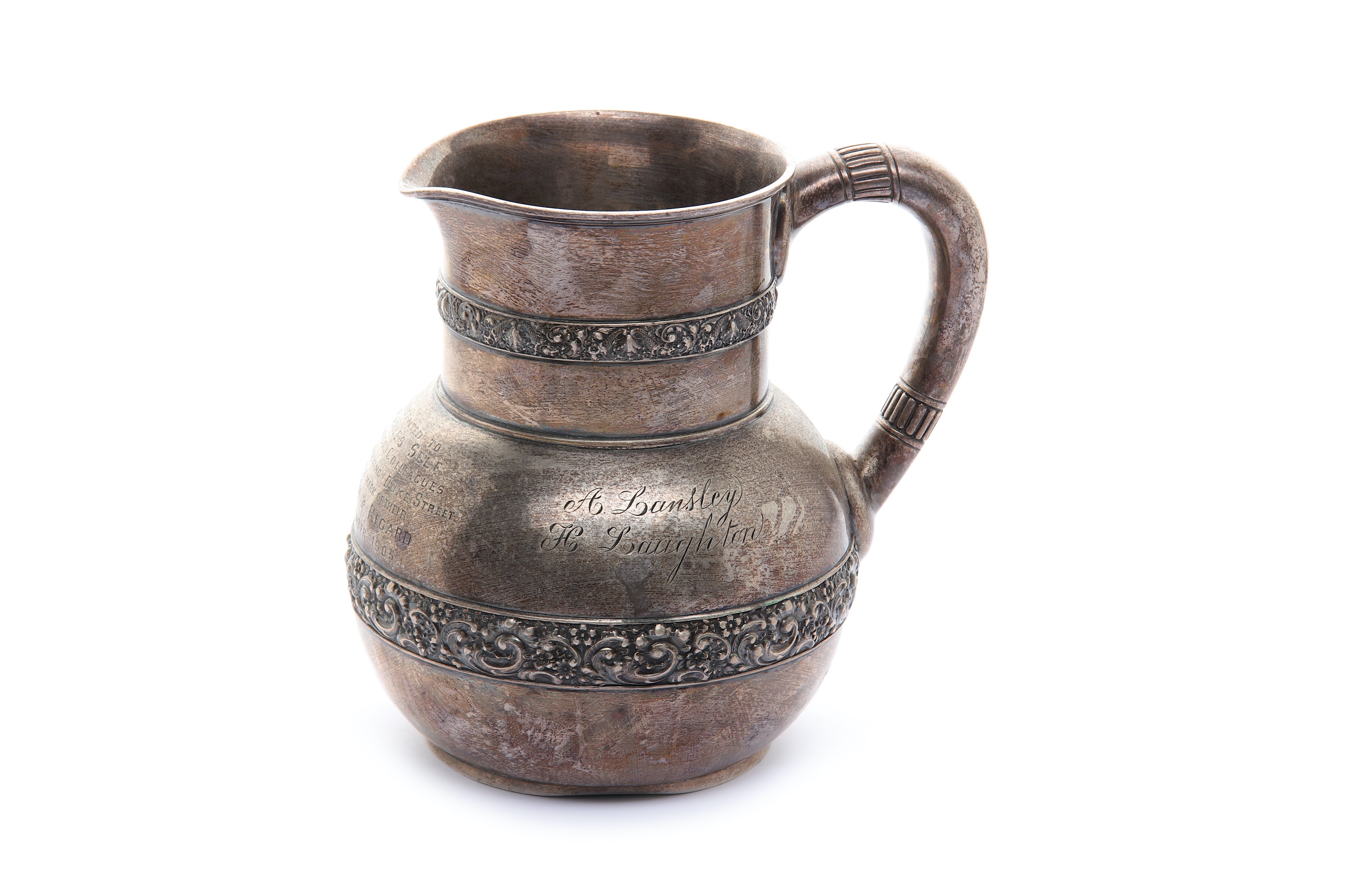 An early 20th century American sterling silver water pitcher by Tiffany