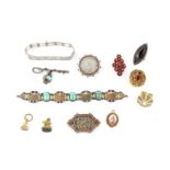 A collection of curios and costume jewellery