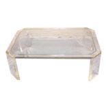 Kartell style perspex and glass topped coffee table