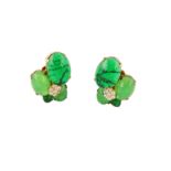 Christian Dior Green Stone Clip On Earrings