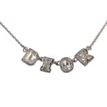 Christian Dior Crystal Logo Necklace