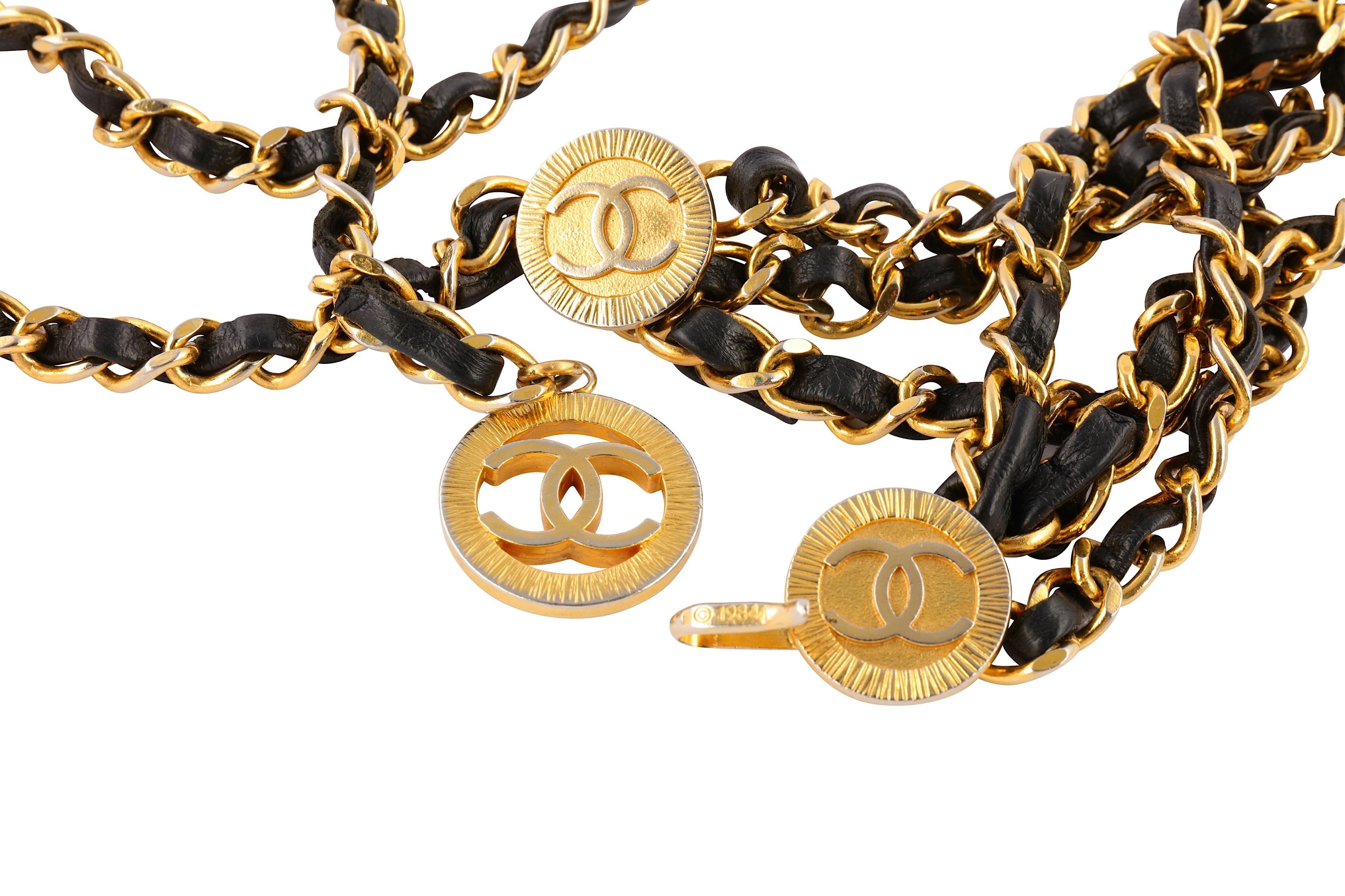 Chanel CC Logo Leather Chain Belt - Image 2 of 2