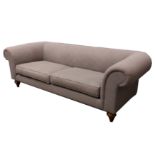A large Chesterfield three seater sofa, retailed by Liberty of London