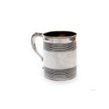 A George III sterling silver tankard, London 1796, maker unkown, of cylincridcal form, with upper
