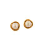 Chanel Pearl Clip On Earrings