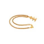 Chanel Logo CC Double Chain Pendant Necklace