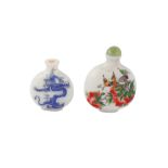 Two Chinese Peking glass snuff bottle.