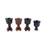 Four Chinese hardstone stem cups.
