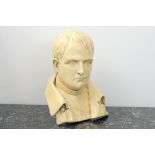 A glazed plaster bust of Napoleon Bonaparte, modelled in portrait, 17.5cm(17.5cm)