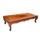 A late 20th Century Chinese hardwood low table