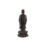 A Chinese bronze figure of dizang Bodhisttva.