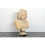 A French 20th century composite bust of Bach Johann Sebastian