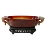 A Chinese carnelian agate bowl.