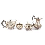 A George V sterling silver three piece tea set