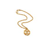 Chanel Logo Open Pendant Necklace