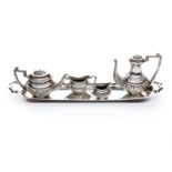 A miniature sterling silver tea set, Birmingham 1991