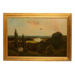 J LEWIS OF RICHMOND (BRITISH c.1860-1920) view of the Thames from Richmond hill signed (lower