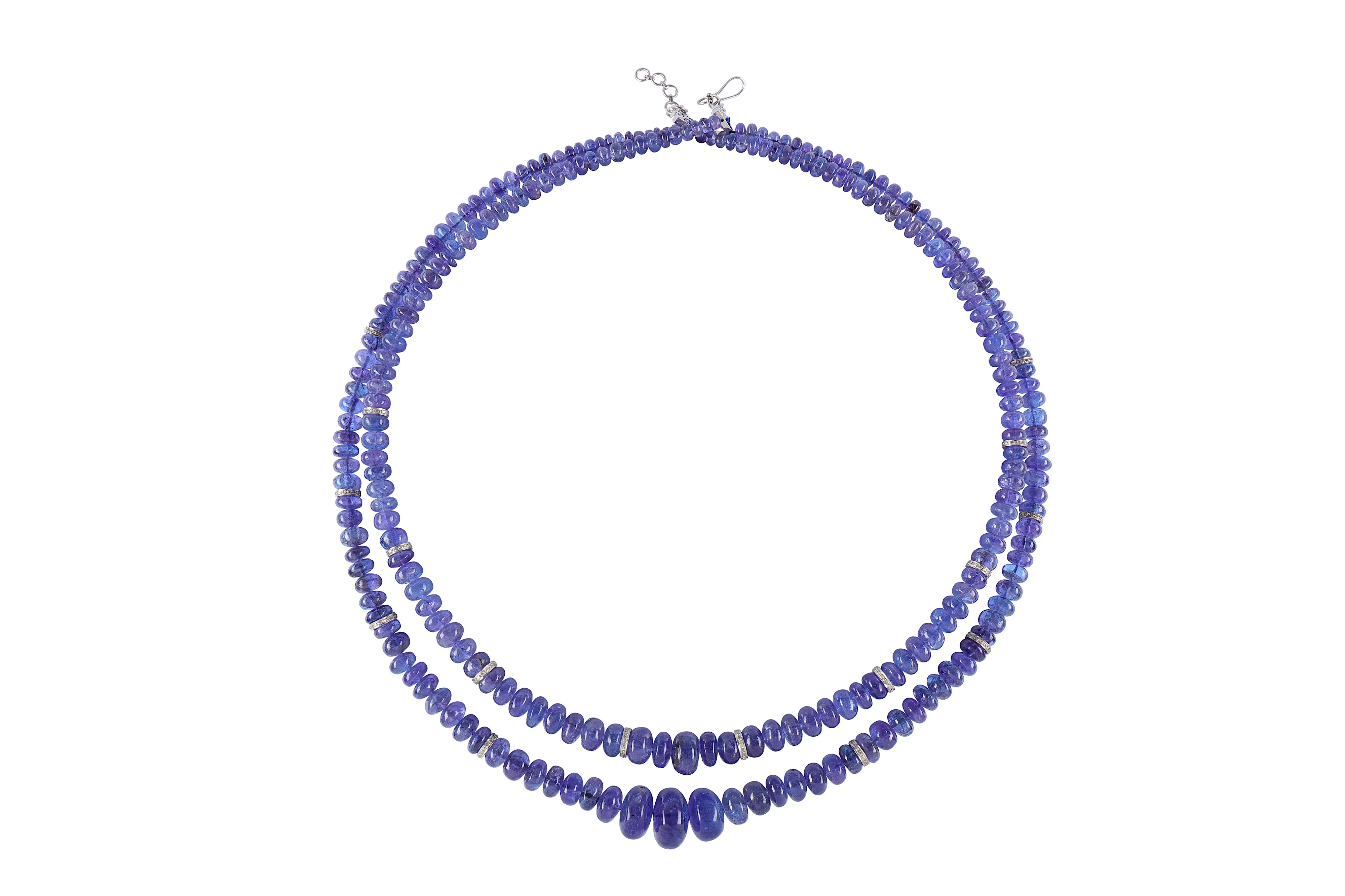 A tanzanite and diamond necklace