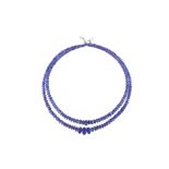 A tanzanite and diamond necklace