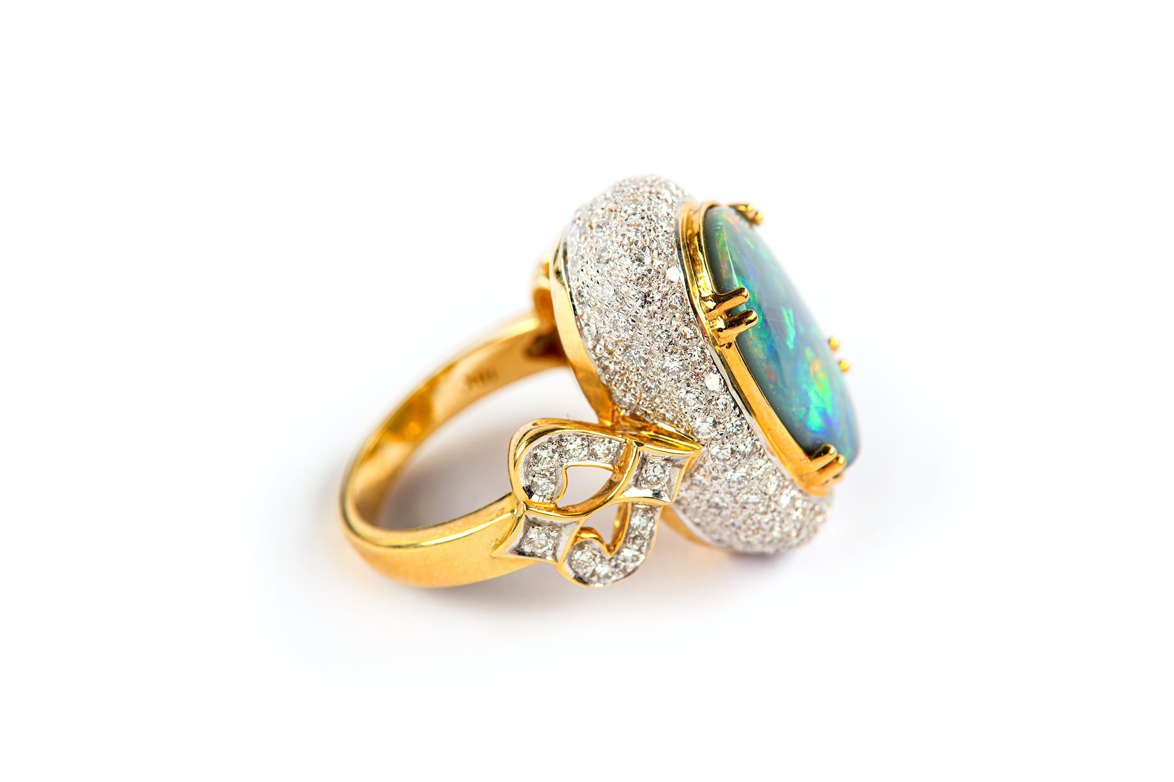 An opal and diamond dress ring - Image 3 of 7